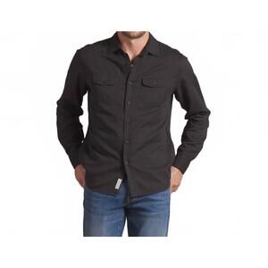 NEW GRAYERS brando lightweight double cloth shirt in washed black